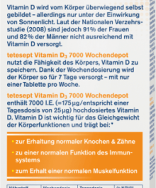 Tetesept Vitamin D3 7000 Wochendepot Filmtabletten
