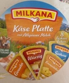 Milkana kleine Ecken Käse-Platte Runddose