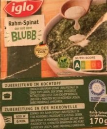 Iglo Rahmspinat mit Rahmsoße