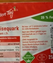 Jeden Tag Speisequark 20% FiTr.