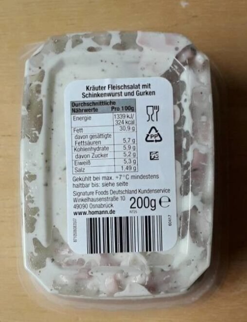 Homann Metzger Kräuter Fleischsalat