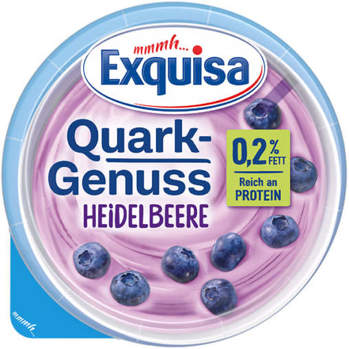 Exquisa Fitline Protein Fruchtquark Heidelbeere, Pfirsich-Maracuja