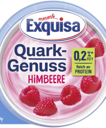 Exquisa Quark Genuss Vanille, Himbeere, Heidel 0,2%