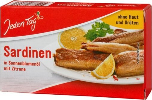 Jeden Tag Sardinen in Öl mit Zitrone ohne Haut und Gräten