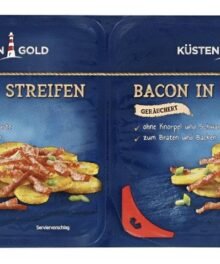 Küstengold Bacon in Streifen, geräuchert