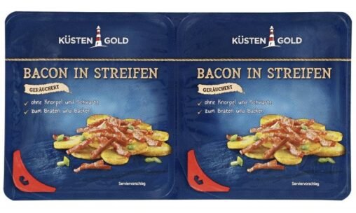 Küstengold Bacon in Streifen, geräuchert