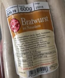 Kinnius Bratwurst im Naturdarm