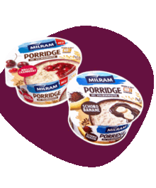 Milram Porridge – Sorten Schoko-Banane und Kirsche-Cranberry