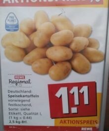 Festkochende Speisekartoffeln, Sorte: siehe Etikett