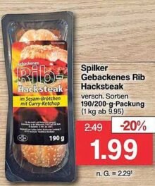 Spilker Gebackenes Chicken Rib Hacksteak