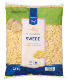 Gewürfelte Steckrüben