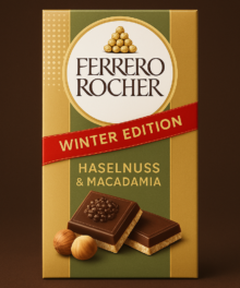 Ferrero Rocher Tafel Haselnuss & Macadamia 90g Winter Edition Q4FERR